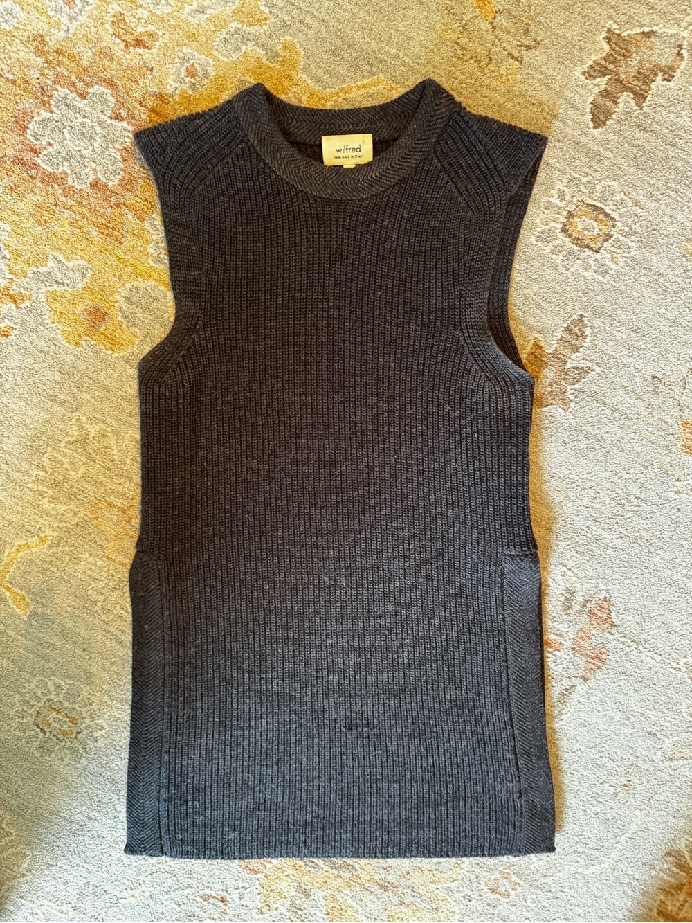 Aritzia Wilfred Palmier 100% Merino Wool Sleeveless Tunic Sweater Vest - XXS